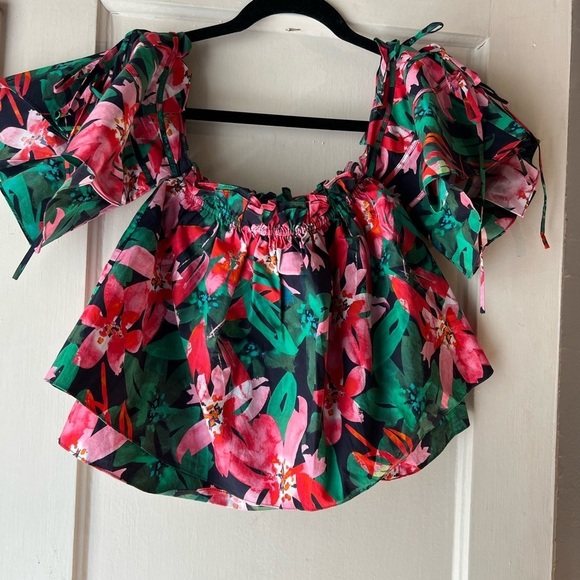 Marissa Webb Leona Off Shoulder Top Tropical S - Picture 7 of 9